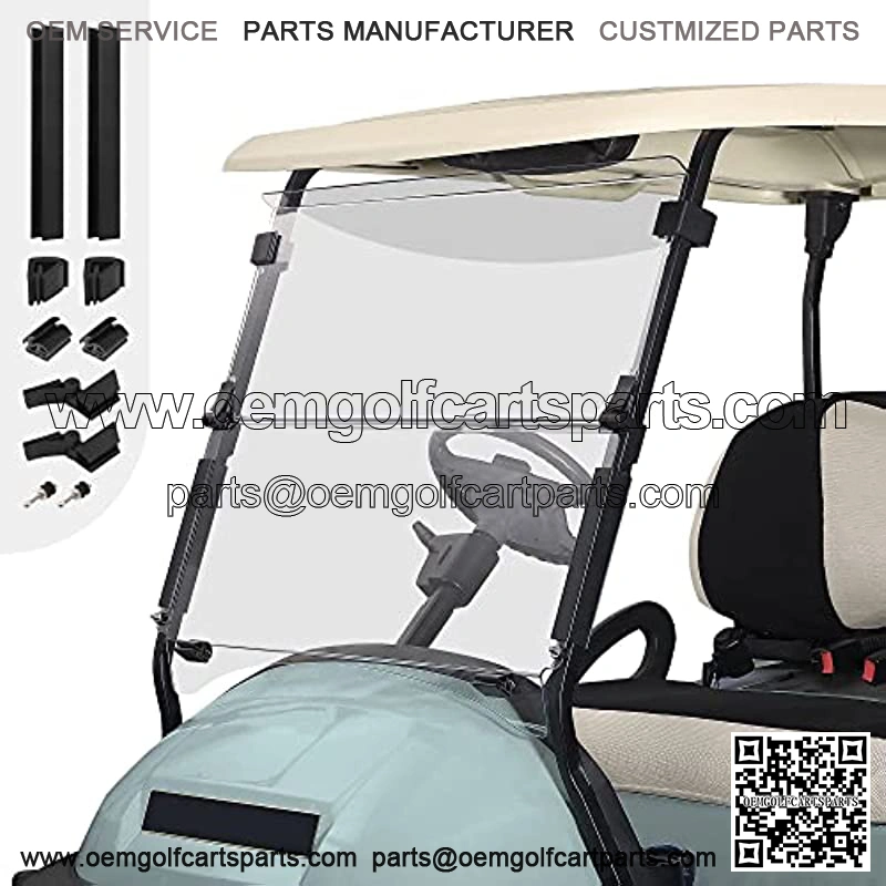 Golf Cart Windshield for Club Car Precedent Gas or Electric(04-Up), Clear/Tinted Fold Down Windshield Anti-UV Impact Resistant - 37.5" W X 33.6" H