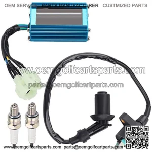 Tvent GY6 Ignition Coil + 6 Pins AC CDI Box Spark Plug Replacement for Gy6 139QMB 152QMI 157QMJ 150cc 125cc 50cc Scooter Moped ATV Go Karts