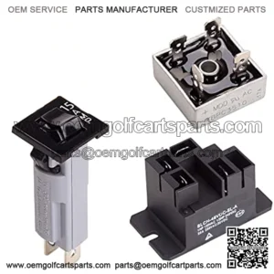 Relay, Rectifier, Circuit Breaker Charger Repair Kit for Club Car 48V Powerdrive 1 & 2 Charger, OEM CCX8506 102273501 101828601