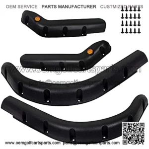 Golf Cart Front and Rear Standard Fender Flares for TXT 1998-2013 Gas/Electric Carts Block The Splashing Sludge. Rigid Molded Plastic with Stainless Steel Screws (Set of 4pcs)