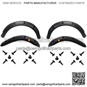 Golf Cart Front Rear Fender Flares for EZGO RXV 2008-2015 Gas/Electric Carts Block The Splashing Sludge. Rigid Molded Plastic with StainleSteel Screws (Set of 4pcs)
