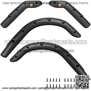 Golf Cart Standard Fender Flares Front and Rear for EZGO with Matel Mounting Hardware (Set of 4pcs)