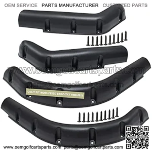 Golf Cart 4 Fender Flares-2 Front and 2 Rear fit Club Car DS Precedent,Yamaha G22 G29,EZGO RXV and TXT with StainleSteel Screw kit