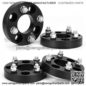 4x4 to 4x4 Wheel Spacers for Golf Cart, 1" ATV Wheel Spacer Fits for EZ GO EZGO Club Car, 25mm Thick 4x101.6mm Thread Pitch 1/2" x20 Hub bore 62mm, Black 4PCS