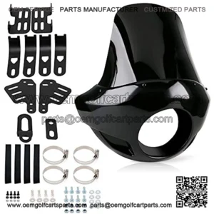 Smoke & Black Tall Fairing Windshield Headlight with 35mm-49mm Forks Club Style for Harley-Davidson Super Glide T-Sport FXDXT, FXR