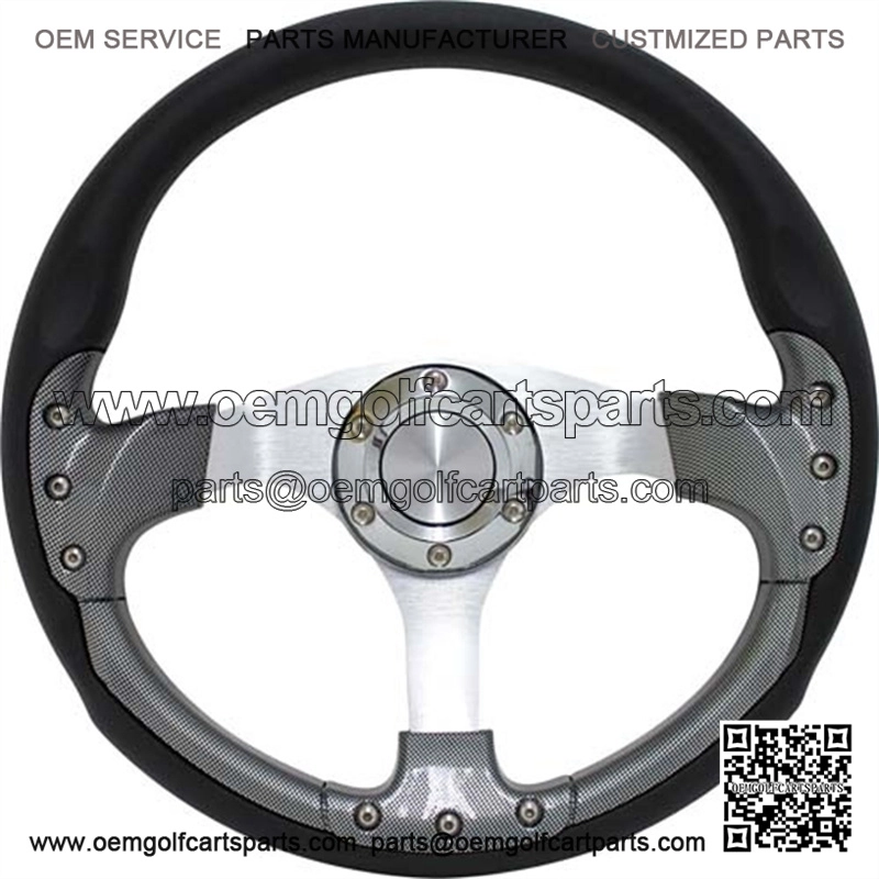 Yamaha 14" Carbon Fiber Golf Cart Steering Wheel Kit (Fits ALL 1975 - Up)