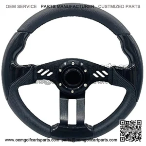 12.5 Inch Golf Cart Steering Wheel Carbon Fiber For Golf Cart Club Car DS & Precedent, TXT/RXV Yamaha (5115F)