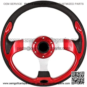 14inch Golf Cart Steering Wheel 6 Hole Universal Pattern For Golf Cart Club Car and Yamaha (Red)