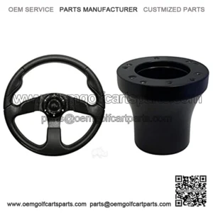 Club Car Precedent Formula GT Golf Cart Steering Wheel Kit (Black Grip/Black Spokes)