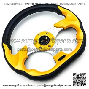 Golf Cart Steering Wheel or Adapter, Generic of Most Golf Cart for Club Car Yamaha(Yellow)
