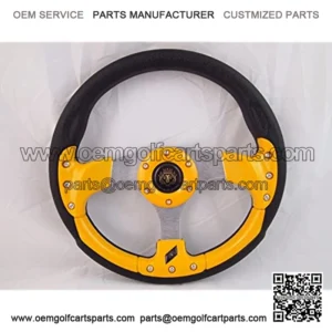 Fits CLUB CAR PRECEDENT Yellow steering wheel golf cart With Adapter 3 spoke