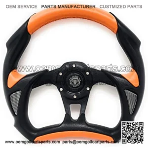 New World Motoring 12.5 Orange Steering Wheel W Adapter Ez-go Polaris Ranger Club car Harley Kubota