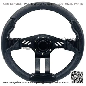 12.5 Inch Golf Cart Steering Wheel Carbon Fiber For Golf Cart Club Car DS & Precedent, EZGO TXT/RXV Yamaha (5115F)