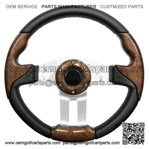 5 Woodgrain Grip/Brushed Aluminum Steering Wheel