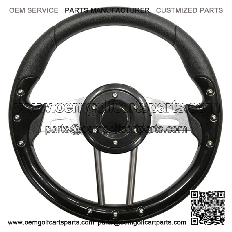 4 Black Grip/Brushed Aluminum Steering Wheel