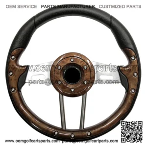 4 Woodgrain Grip/Brushed Aluminum Steering Wheel