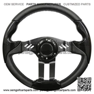 Golf Cart Steering Wheel Black With Black Spokes 13 Inch