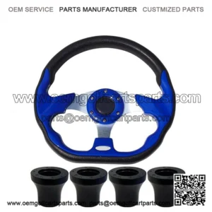 Ultra Blue Golf Cart Steering Wheel W/ Adapter Black For EZGO Club Car Yamaha
