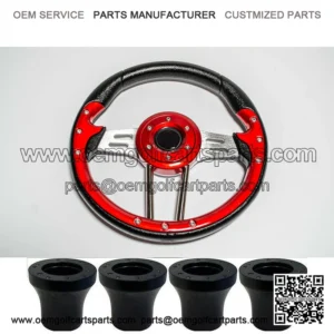 Candy Apple Red Golf Cart Steering Wheel For EZGO Club Car Yamaha