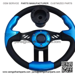 Yamaha Golf Cart Blue Steering Wheel W/ Black Spokes & Hub Adapter