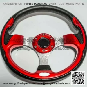 Golf Cart Steering Wheel Ultra Style Red Black Fits EZGO Club Car Yamaha