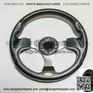 Golf Cart Steering Wheel Carbon Fiber BLK Adapter Yamaha G16 G19 G22 G29 Drive 2