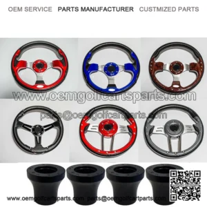 Multiple Colors Golf Cart Steering Wheel & BLK Hub Adapter EZGO Club Car Yamaha