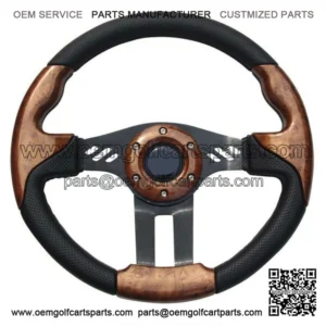 EZGO Club Car Yamaha Golf Cart Steering Wheel Woodgrain 6 Hole Pattern 13 Inch