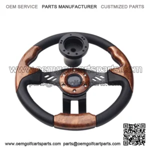 Club Car Precedent Steering Wheel W/ BLK Hub Adapter  Wood Grain 2004+ Golf Cart