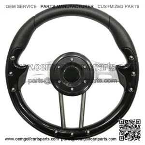4 13" Steering Wheel (Black Grip/Brushed Aluminum Spokes)