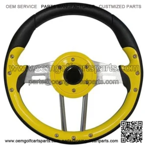 4 Steering Wheel 13" Diameter (Yellow Grip/Black Spokes)