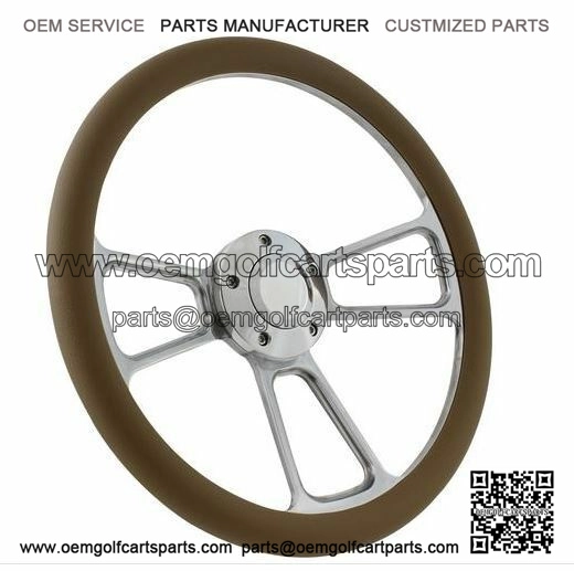 84+ Club Car DS Billet Tan Steering Wheel Set - Adapter & Horn Included!