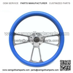 Club Car Golf Cart 14" Billet Sky Blue Steering Wheel Includes Horn & Adapter