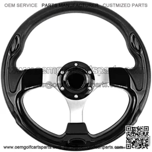 12.5 Inch Golf Cart Steering Wheel, Skid Steering Wheel, Universal Golf Cart for Club Car EZGO RXV and TXT, Yamaha, Precedent Tempo, DS (5156 Black)