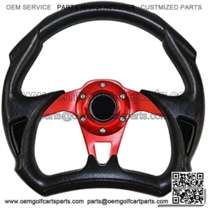 12.5 Inch Golf Cart Steering Wheel, Skid Steering Wheel, Universal Golf Cart for Club Car EZGO RXV and TXT, Yamaha, Precedent Tempo, DS??5117Red??