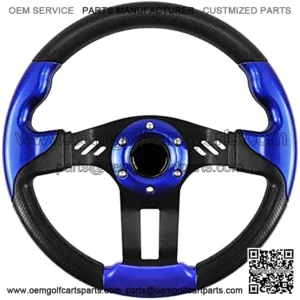 Golf Cart Steering Wheel, Skid Steering Wheel, Universal Golf Cart for Club Car EZGO RXV and TXT, Yamaha, Precedent Tempo, DS??5115Blue??