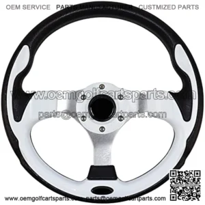 12.5 Inch Golf Cart Steering Wheel, Skid Steering Wheel, Universal Golf Cart for Club Car EZGO RXV and TXT, Yamaha, Precedent Tempo, DS??5156White??