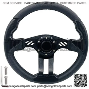 12.5 Inch Golf Cart Steering Wheel Carbon Fiber For Golf Cart Club Car DS & Precedent, EZGO TXT/RXV Yamaha Boat Steering Wheel