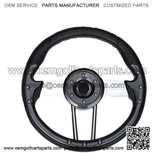 Golf Cart Racing Steering Wheel or Adapter (Sold Separately), Universal for Club Car DS Precedent EZGO RXV & TXT Yamaha Ergonomic Design - Sliver/Black
