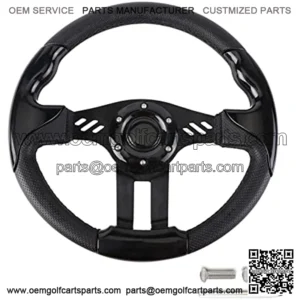 Black Golf Cart Steering Wheel PVC Leather for EZGO RXV & TXT Yamaha Club Car DS and Precedent Steering Wheel