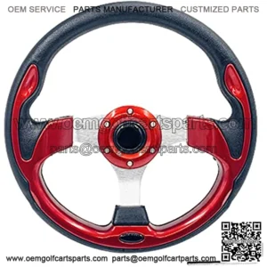 Universal 12.5" Golf Cart Steering Wheel for Club Car DS & Precedent Yamaha EZGO RXV & TXT Golf Cart Steering Wheel Red