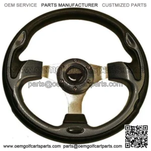 Carbon Fiber Rally Golf Cart Steering Wheel for EZGO, Club Car and Yamaha