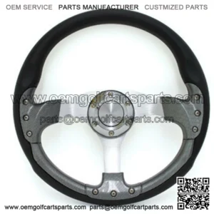 EZGO Golf Cart Steering Wheel Carbon Fiber and Black with Adapter Hub