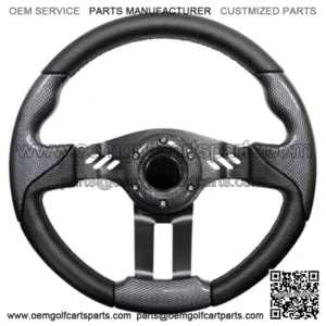 Aviator 5 Golf Cart Steering Wheel (Carbon Fiber Grip/Black Spokes)