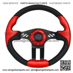 12.5" Golf Cart Steering Wheel Red For EZGO Club Car Yamaha, Comfortable Grip