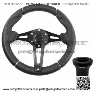 Black Transformer Golf Cart Steering Wheel For Club Car DS 2000.5+ G&E Models