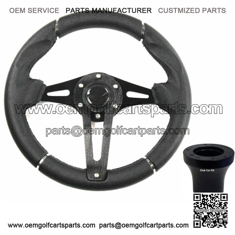 Black Transformer Golf Cart Steering Wheel For Club Car DS 2000.5+ G&E Models