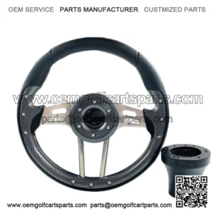 Black Volt Golf Cart Steering Wheel With Hub Adapter for Club Car DS