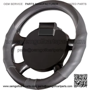 Premium Steering Wheel Cover for EZGO Golf Cart, 13 Inch Black Gray