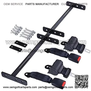 2 Universal Retractable Golf Cart 42Inch Seat Belts+ 35x6.9Inch Bracket Kit Compatible with Yamaha Club Car